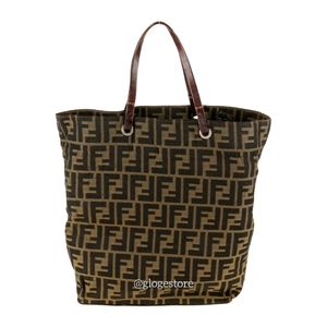 Fendi Classic Canvas Tote Bag Leather Handles